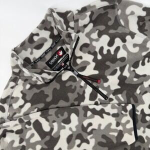 Canada Weathergear Mens Camo Fleece Pullover Quarter Zip Sweatshirt XL Gray